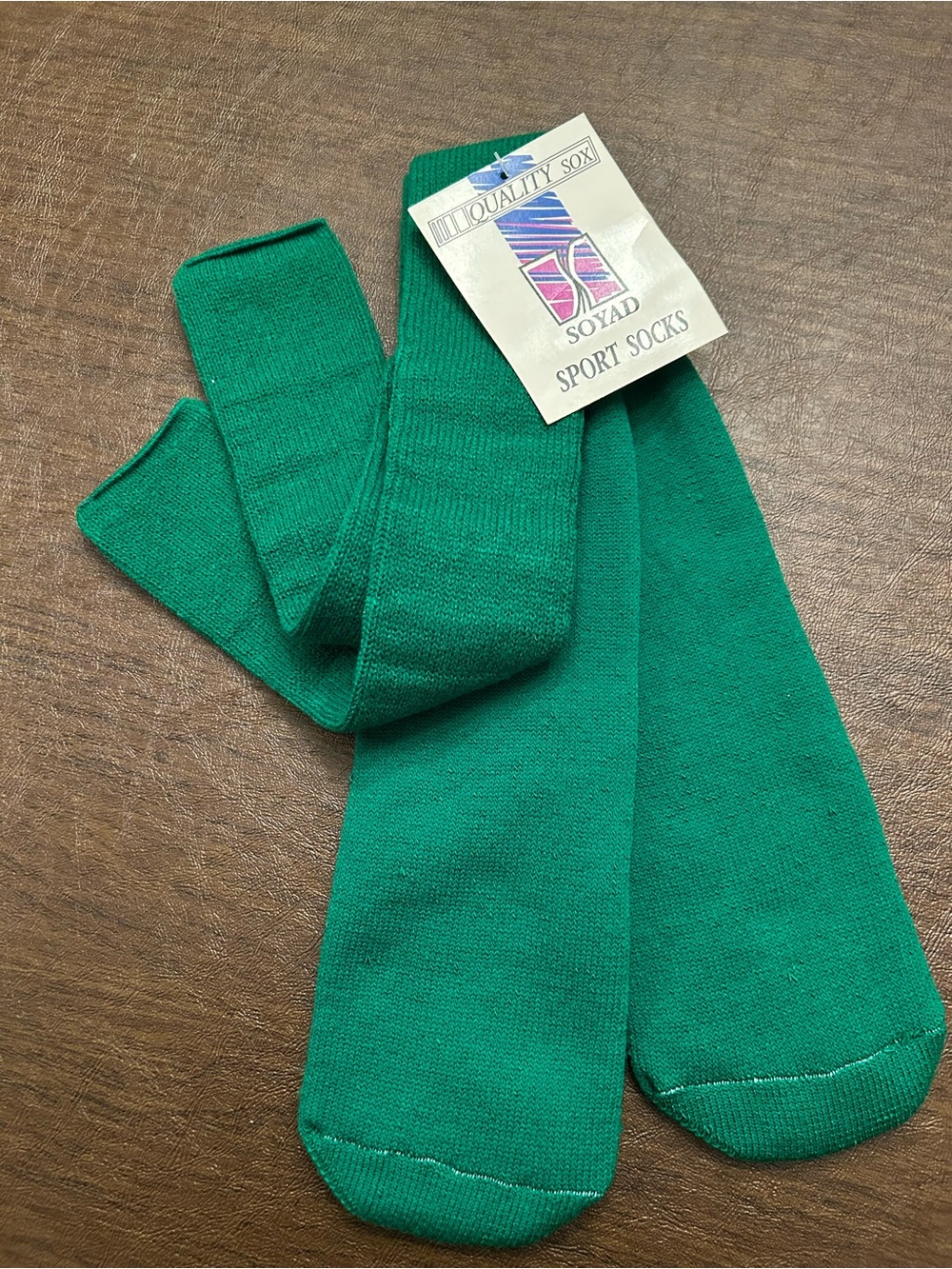 Vintage Soyad Sport Socks Green Sz 10-13 Deadstock Made USA NOS 80s 90s